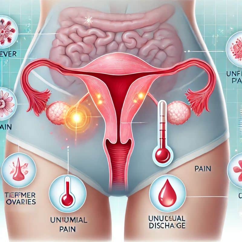 REPROUKTIVNI SISTEM KOD ŽENE ILUSTRACIJA-UPALA JAJNIKA